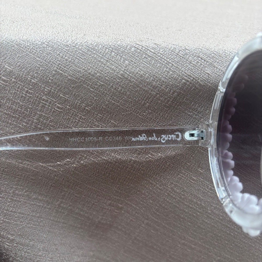 Circus by Sam Edelman White Daisy Floral Round Sunglasses Clear HHCC1008-R - Picture 6 of 11